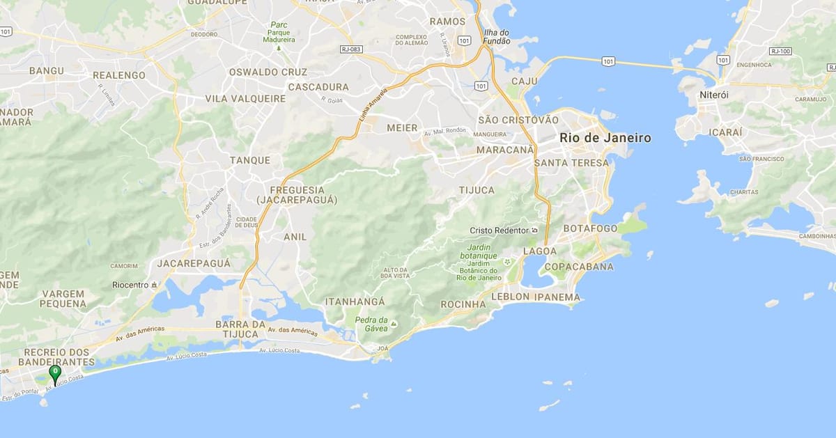 지도의 비치 렉레이오 도스 반데이란테스