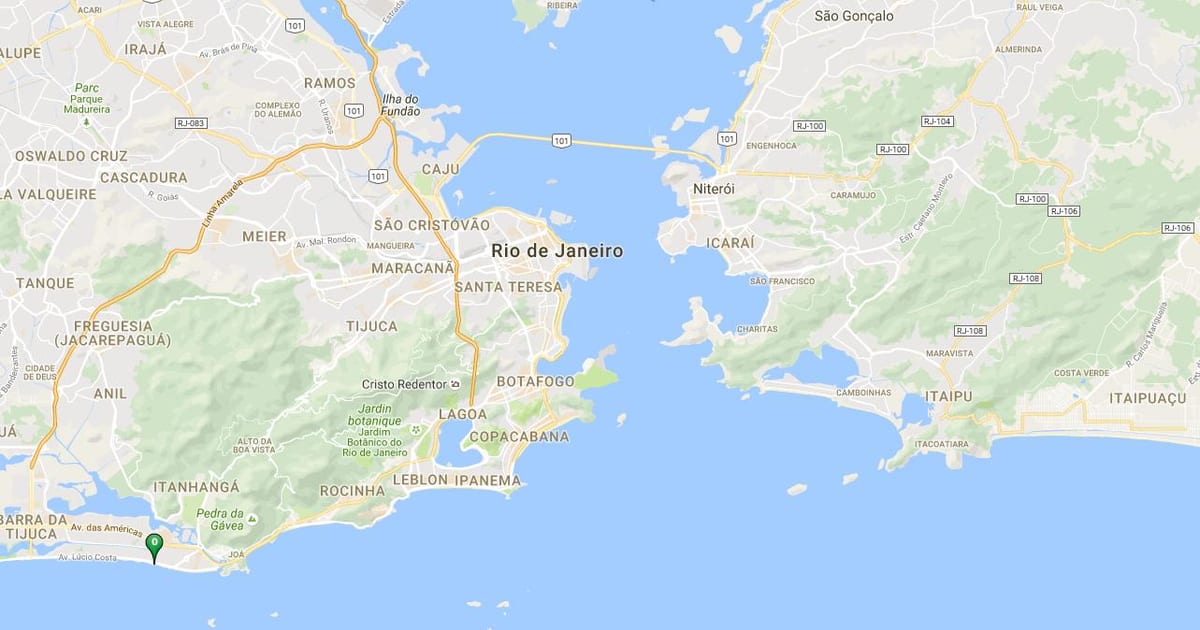 지도의 해변 Barra da Tijuca