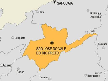 지도의 산 조세 Vale do Rio Preto municipality