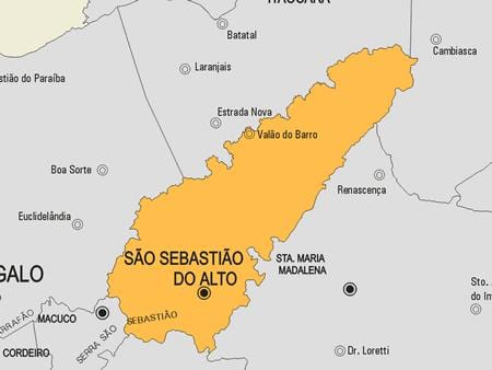 지도의 산 세바스티아오 Alto municipality