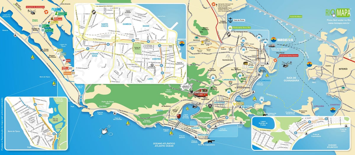 지도의 기념물 Rio de Janeiro