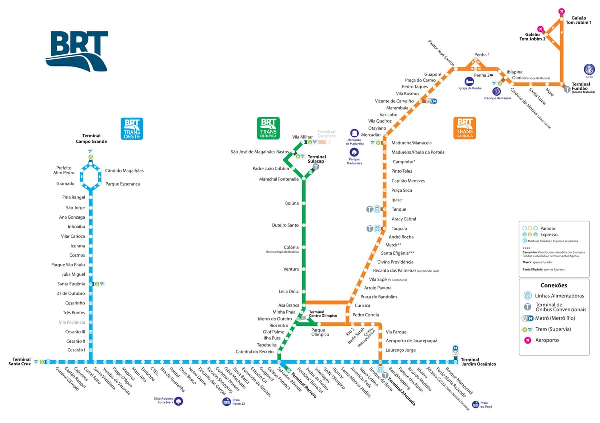 지도 BRT Rio de Janeiro