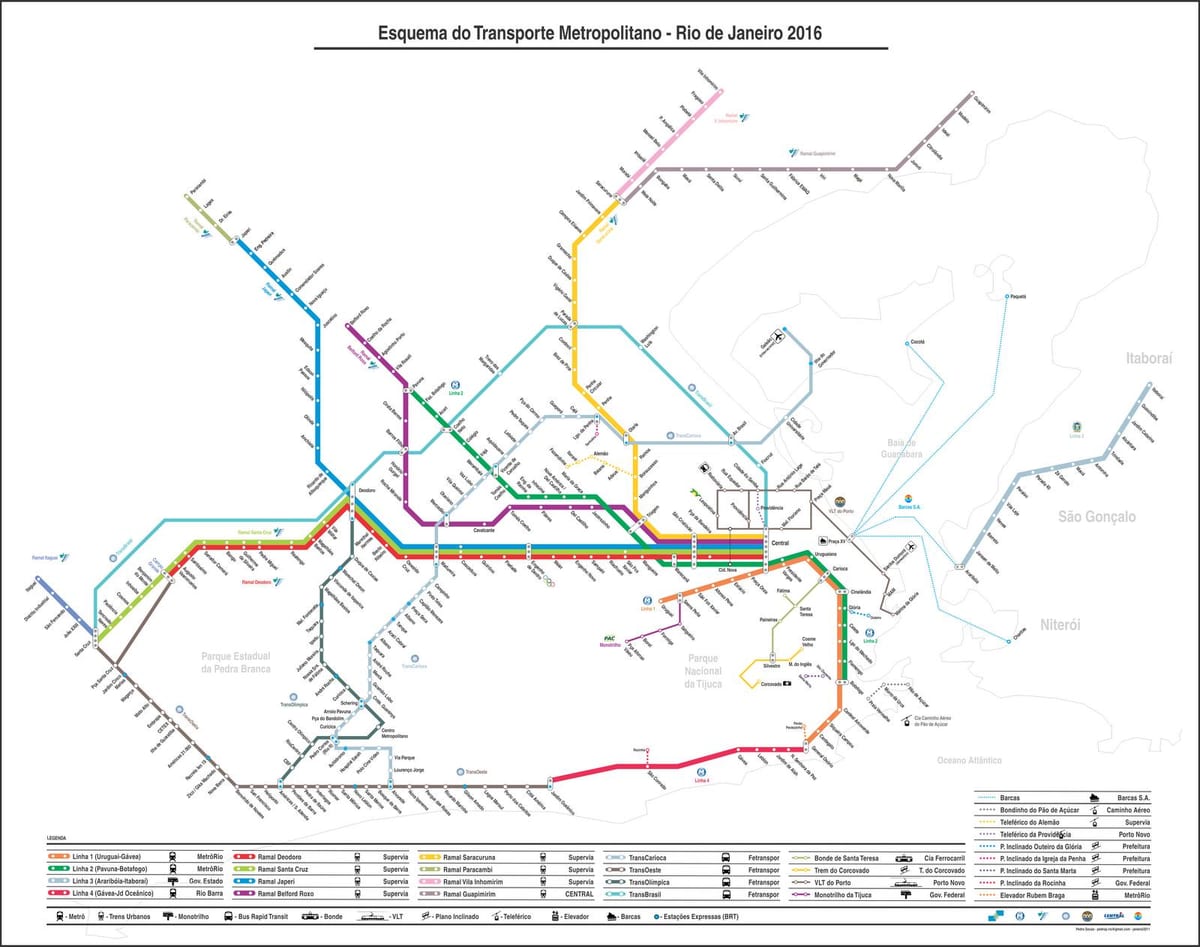 지도 BRT 버스 리오 데 자네이로