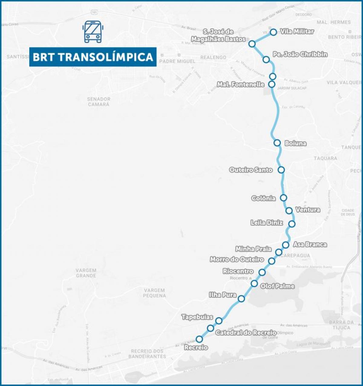 지도 BRT TransOlimpica