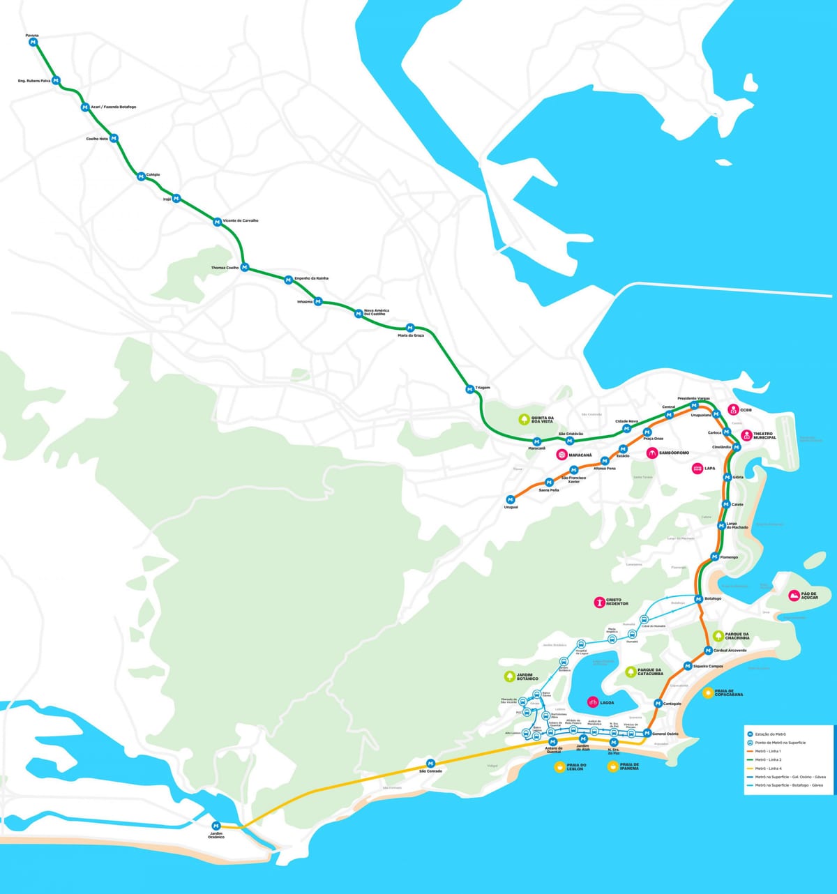 지도 métro Rio de Janeiro