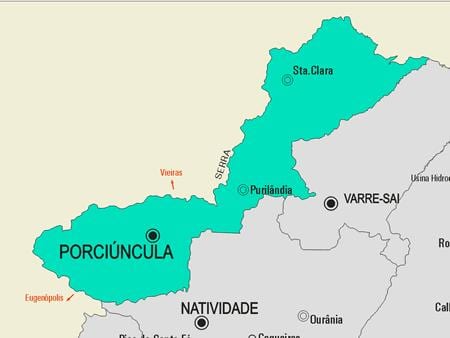 지도 Porciúncula municipality