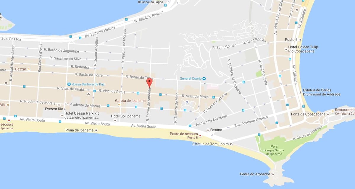 지도 quartier 게이 Rio de Janeiro