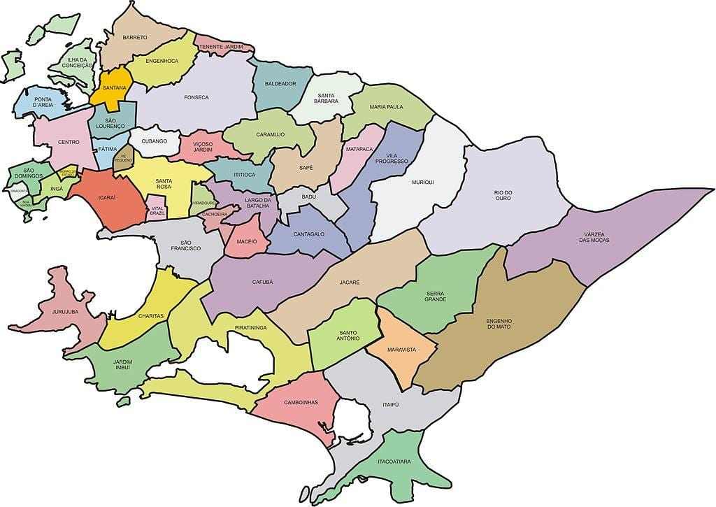 지도 Quartiers Niterói