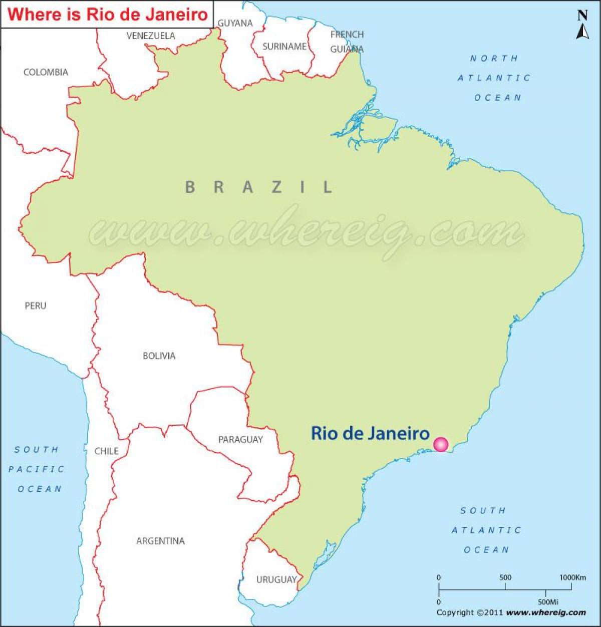 지도 리우데자네이루에서 브라질