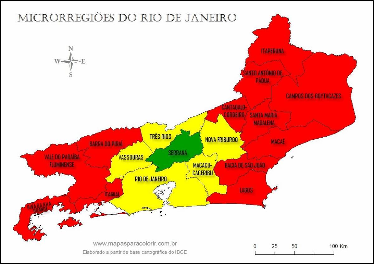 지도의 마이크로 리우데자네이루 지역
