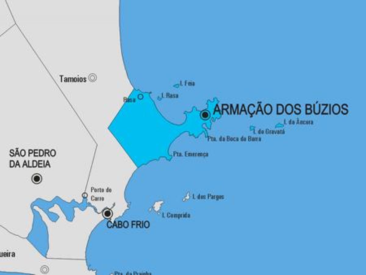 의 지도 아마카오 dos Búzios municipality
